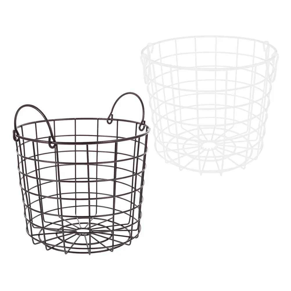 

2pcs Iron Mesh Basket Storage Wire Grid Tray Organizer Egg Holder Kitchen Pantry Baskets Large Capacity Home Decor