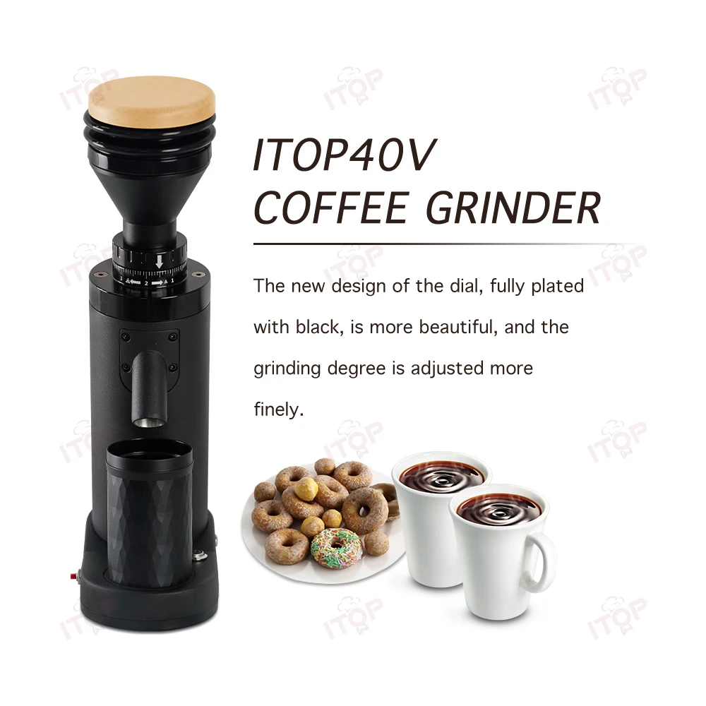 ITOP40V Coffee Grinder New Design Fineness Adjust Dial 40mm Conical Titanium Burrs Upgraded 8-angle Burrs SOE Coffee Grinder