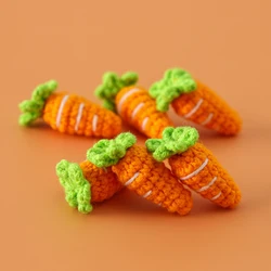 4PCS Handmade Knitted Hooked Carrot Accessories Wool Flower Bouquet Clothing Shoes Hats