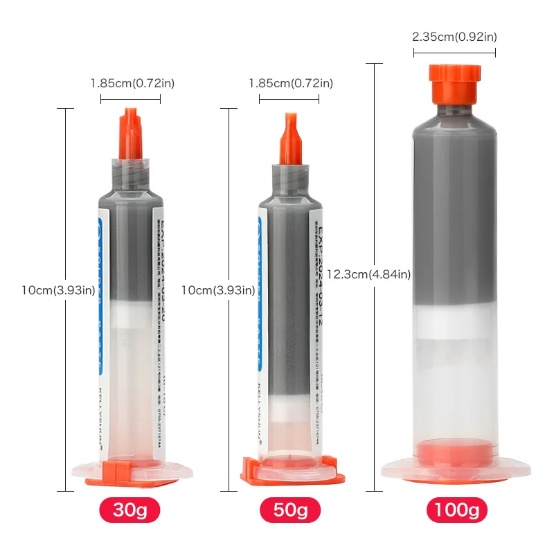 KELLYSHUN Solder Paste, Leaded Syringe Welding Paste, for Soldering BGA LED SMD Containing Silver Sn63 Electronics Tin Paste