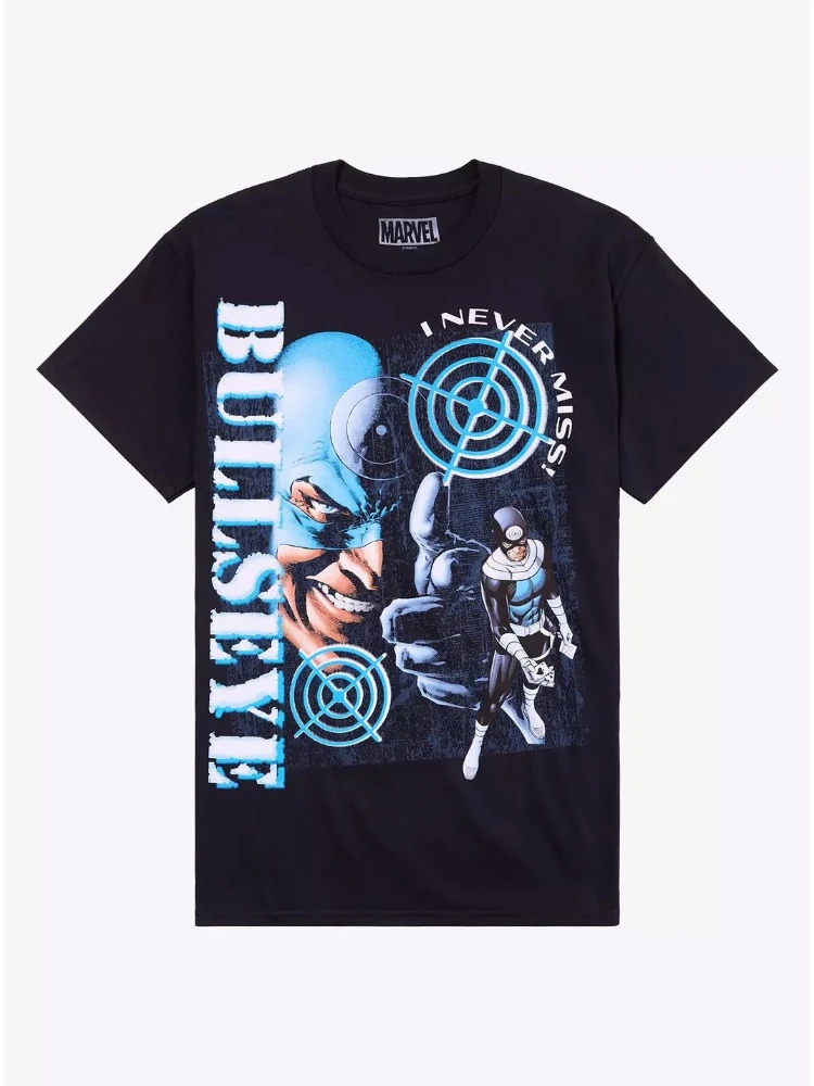 

Marvel New Fashion Daredevil Bullseye Collage Comic Print High Quality Men's and Women's Short Sleeve Loose Casual T-Shirts