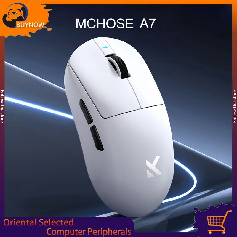 Mchose A7 Ultra Gaming Mouse Tri-Mode 8k 42000dpi Paw3395 2.4GHz Esports Game Wireless Bluetooth Lightweight Computer Office