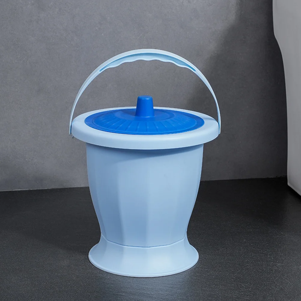 

Portable Plastic Spittoon Chamber Pot with Lid Odor Isolation Lightweight Compact Suitable for Elderly Hospital