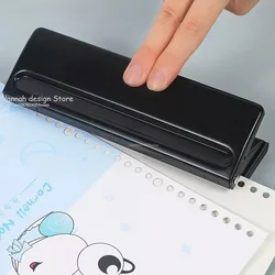 Hole Punching Machine Adjustable Professional Loose-leaf Binding Puncher DIY 6 Hole Detection Book Page Stitcher School Supplies