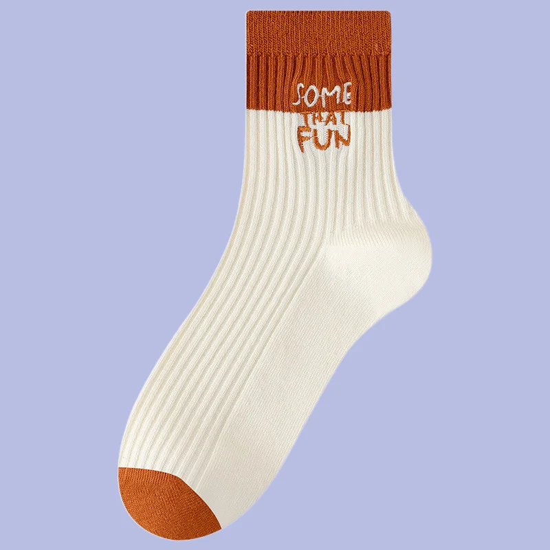 5/10 Paar neue Ins trend ige atmungsaktive lange Socken vertikale Streifen Farbe passend Frauen Herbst und Winter Mittel rohr Casual Socken