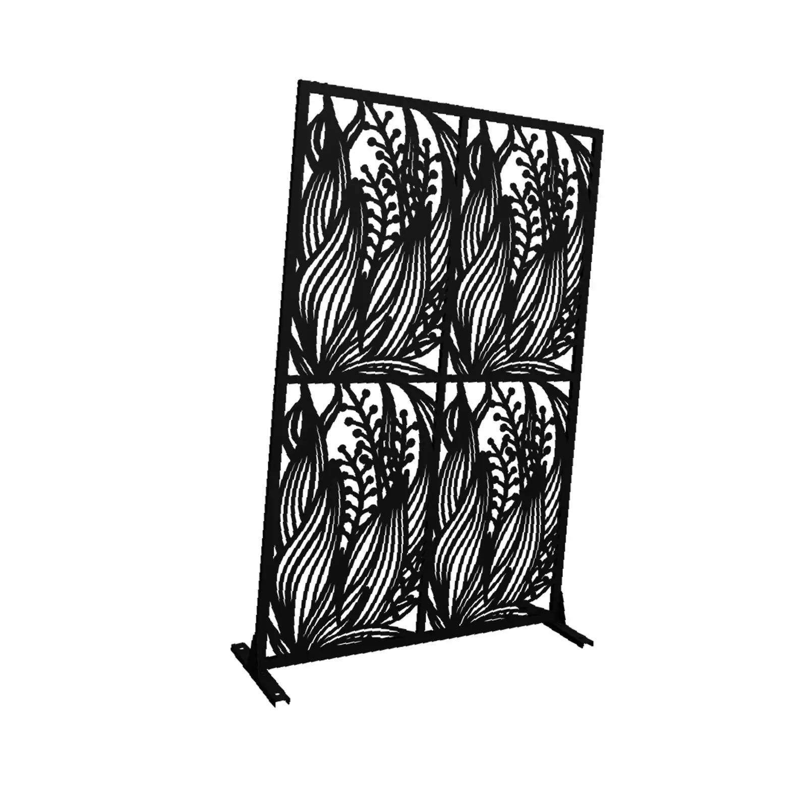 

Standing Room Divider Foldable Metal Privacy Partition Leaf Design Panel for Balcony Patio Separation