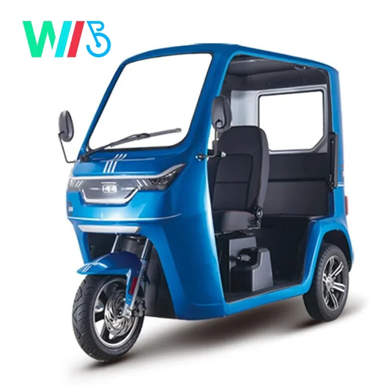 Door-to-Door Delivery Adult Passenger Electric Tricycle Elderly Tricycle Passenger and Cargo Dual-Purpose Semi-Closed Tricycle