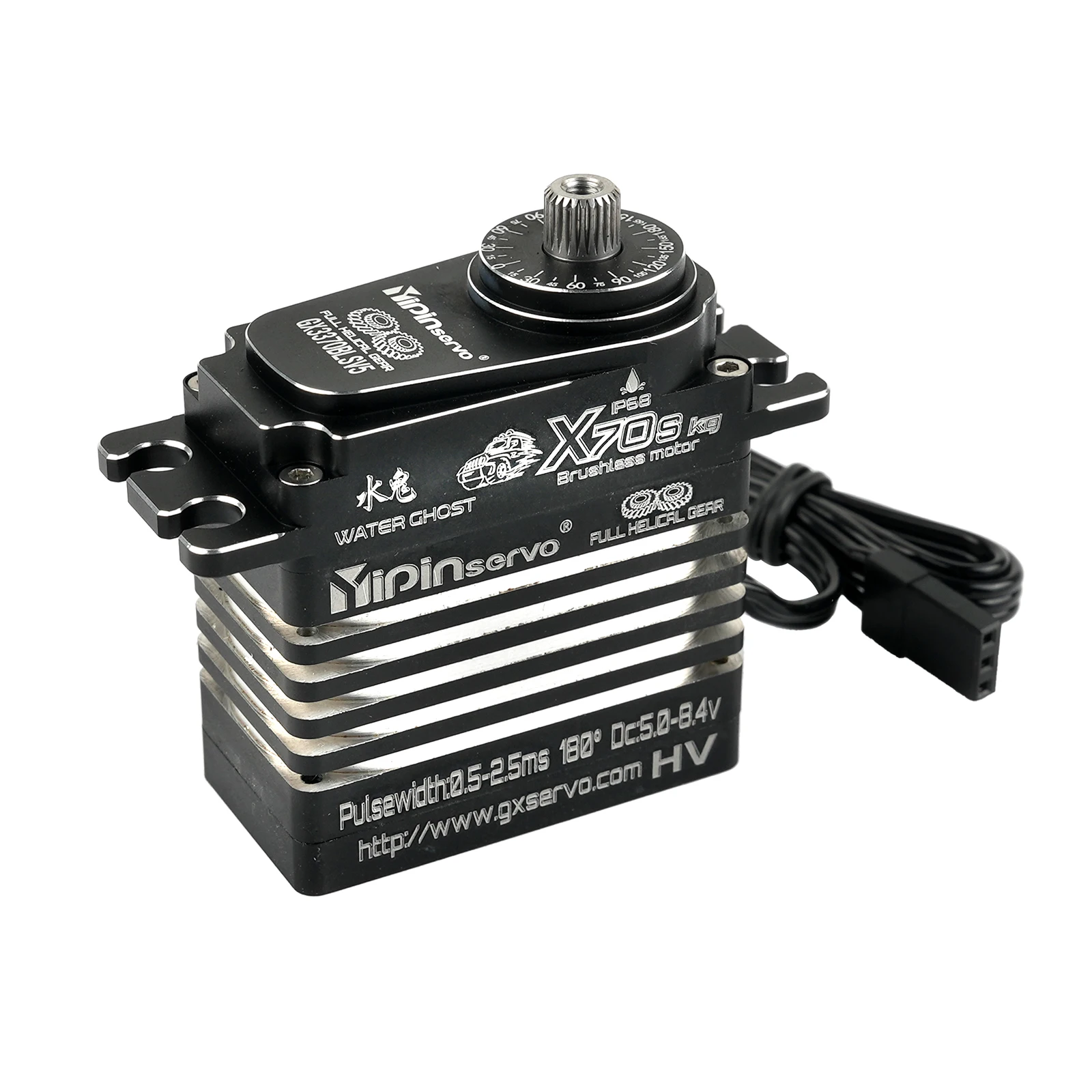 70KG Brushless Digital Servo High Torque Metal Gear 180 Degree Waterproof IP68 with Magnetic Encoder for RC Car Truck Robot