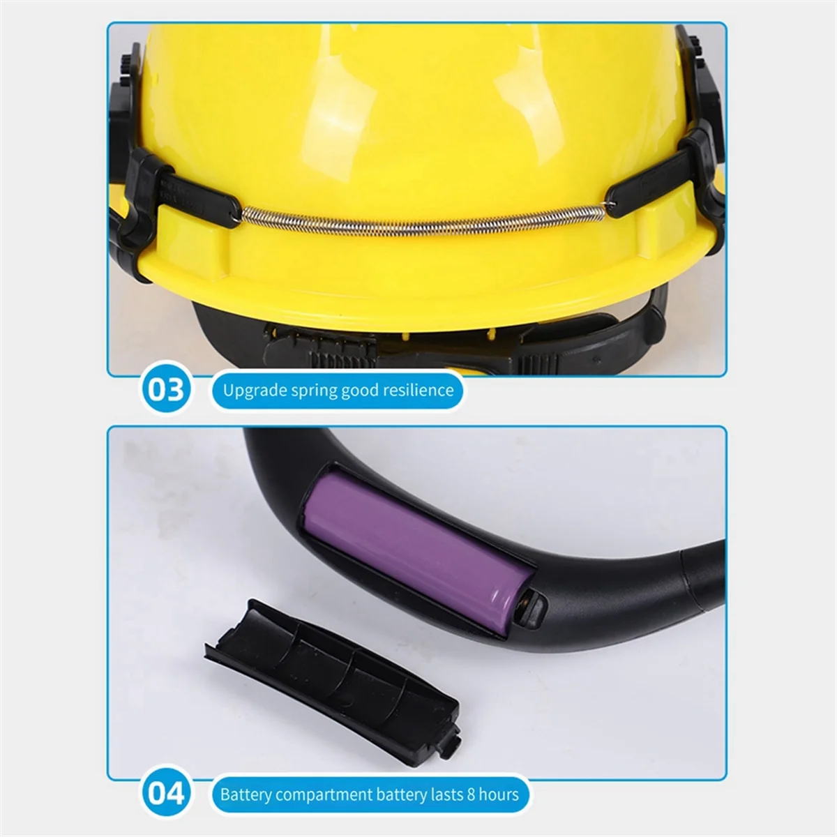 Casco de seguridad con ventilador externo, 3 velocidades, refrigeración de verano, luz nocturna, adecuado para la mayoría de cascos