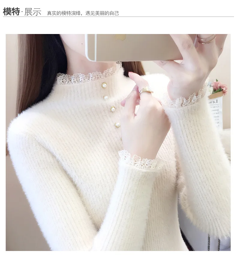 2023 Autumn Winter Thick Sweater Women Knitted Ribbed Pullover Sweater Long Sleeve O-neck Slim Jumper Soft Warm Pull Femme Tops