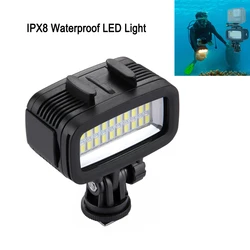 PULUZ IPX8 Waterproof Camera Diving LEDs Light with Hot Shoe Adapter For GoPro DJI Xiaoyi Action Camera, Canon Sony Camera