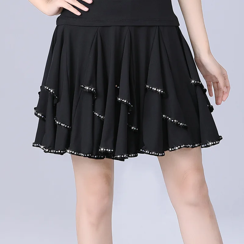 Dans Kerstrok Moderne Sociale Stand Dans Dr Dansen Midi Rok Latin Dance Halflange Rok voor Dames wedstrijdjurk