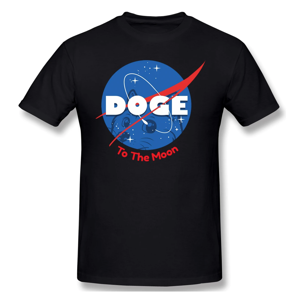 

Doge Space Mars Print Cotton T-Shirt Dogecoin For Men Fashion Streetwear