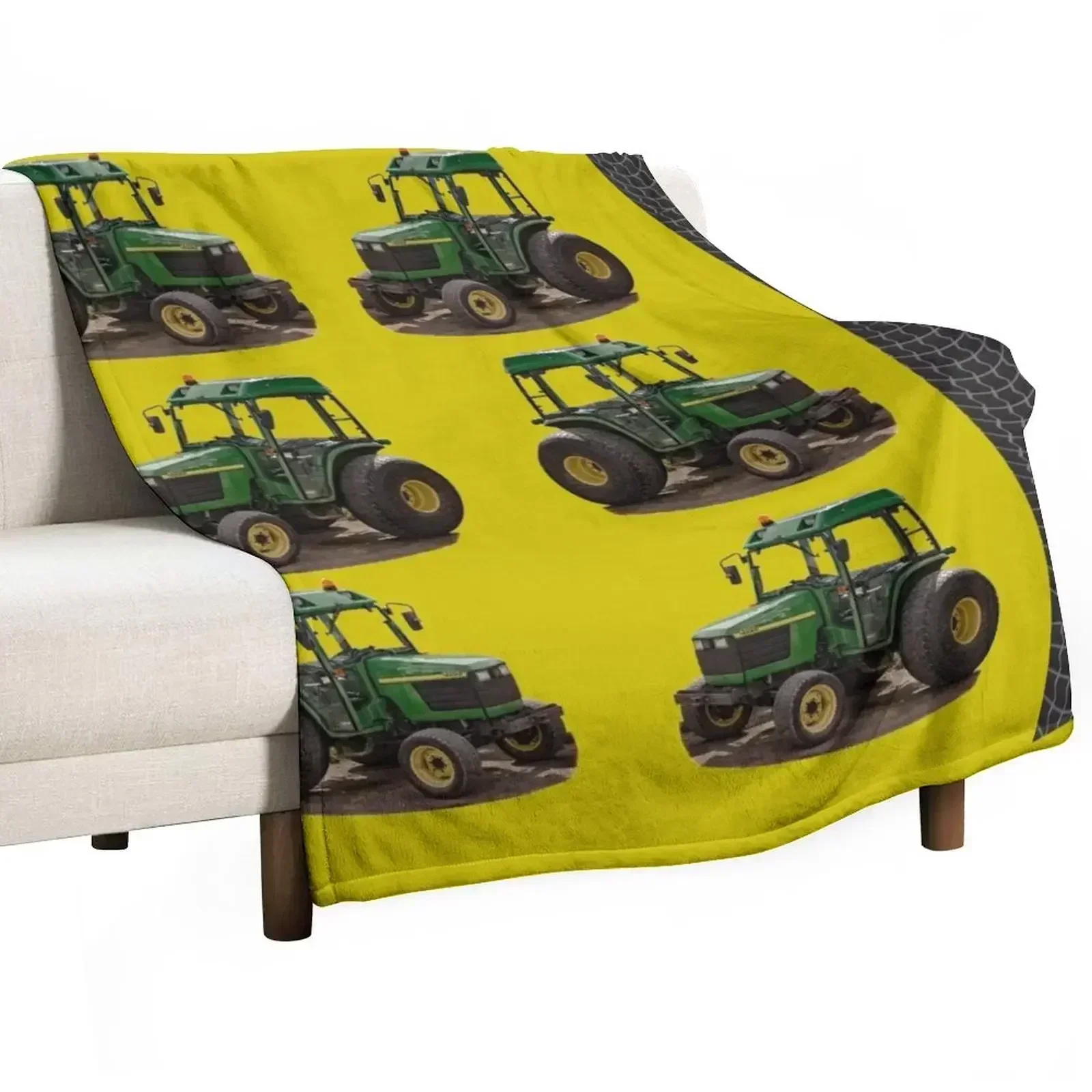 

GREEN TRACTOR Throw Blanket Modern Design Soft Blanket for Home Decor