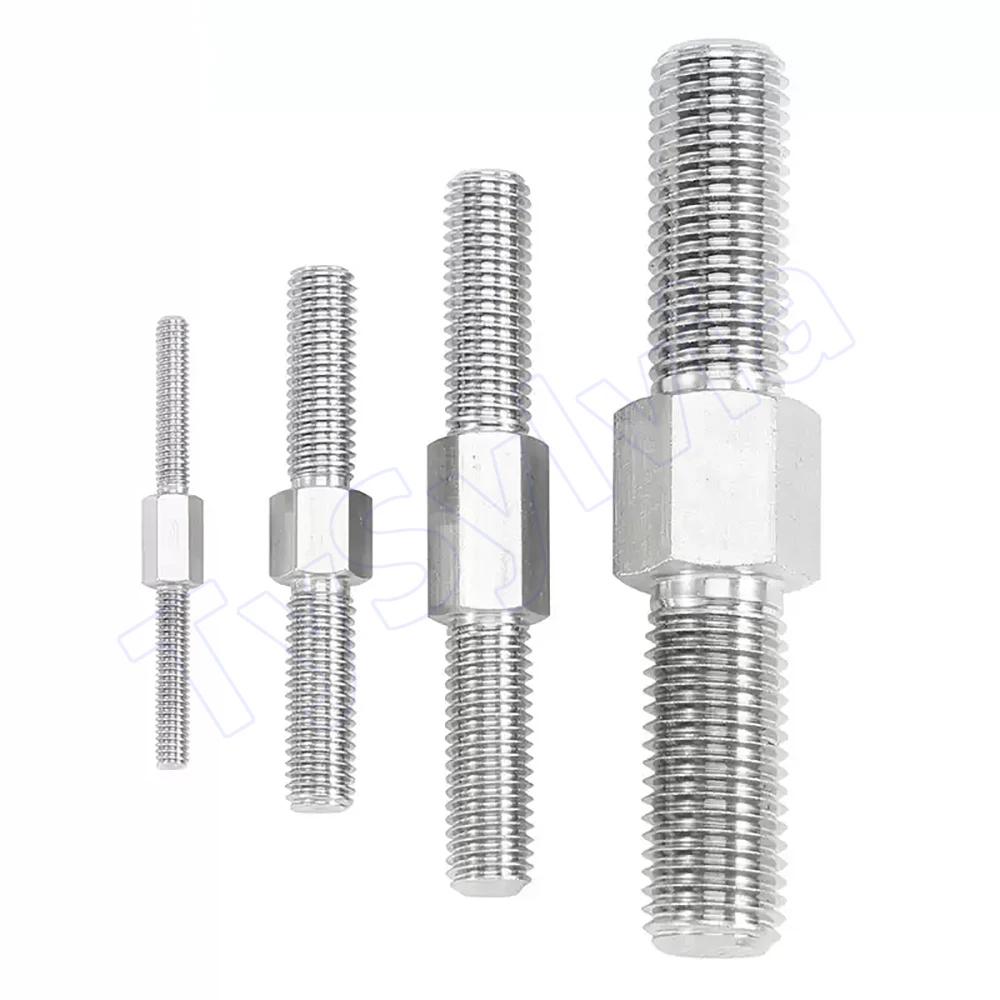 304 A2 Stainless Steel Left & Right Thread Double End Stud Bolt M3 M4 M5 M6 M8 M10 M12 M14 M16 Dual Head Threaded Rod Bar