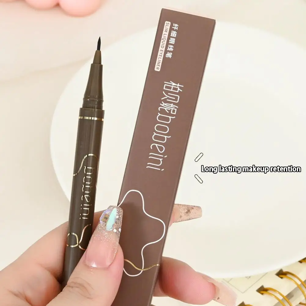 Waterproof Quick Dry Liquid Eyeliner Pen Ultra-fine Matte Black Brown Lasting Lying Silkworm Eyeliner Pencil Beauty Eyes Makeup
