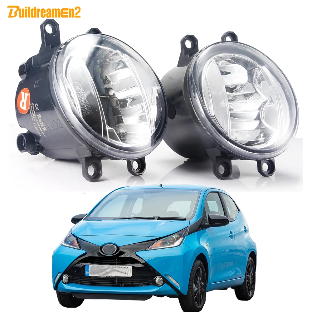 2 pezzi 30W 3000LM conducente auto + gruppo fendinebbia passeggero per Toyota Aygo 2009-2022 H11 LED fendinebbia lampada di guida DRL Styling