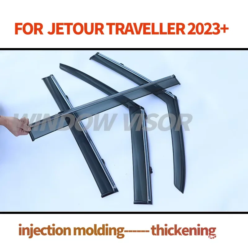 Luxury PS Car Side Window Wind Deflectors Vent Visors Sun Wind Rain Shield for Chery Jetour Traveller Shanhai T2 2023+