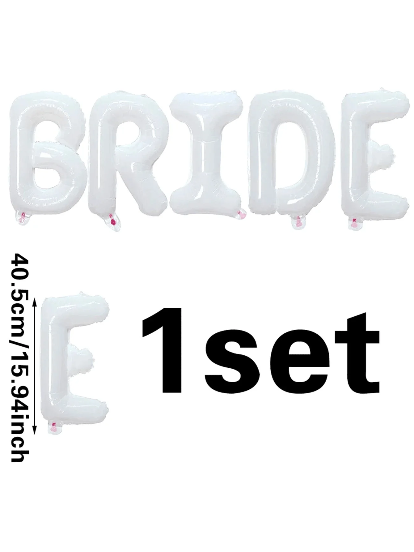 1 Set 16 Zoll weißer „BRIDE“ Buchstaben-Folienballon für Junggesellenabschied, Hochzeitsdekoration, Brautballon – Detail 4