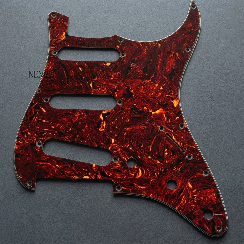 3 Ply PVC SSS ST Pickguard, 11 Hole, Aluminum Foil Shield, Scratch Plate, Mounting Screws, Multiple Colors for Electric Guitars