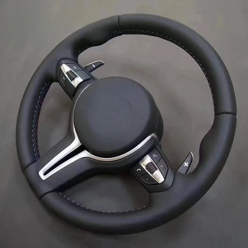 For BMW F Chassis New Old Model Modified Full Leather T Style Steering Wheel With Decorative Cover