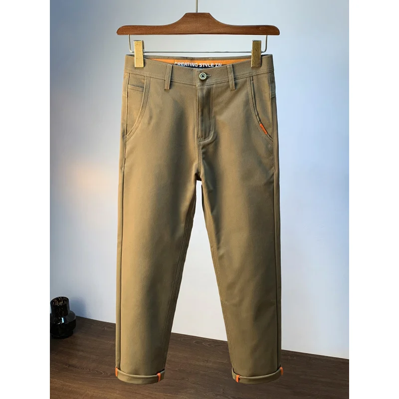 High end men's casual pants for autumn 2025, new fashionable and versatile slim fit straight leg business commuting trousers