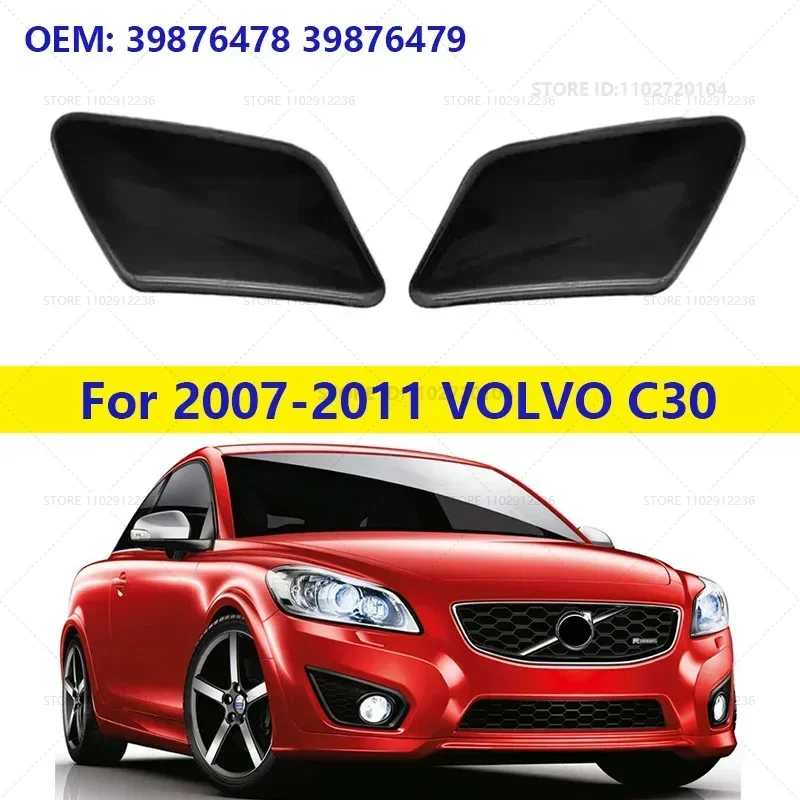 For 2007-2011 VOLVO C30 Front Bumper Headlight Washer Nozzle Cover (Unpainted) 39876478 39876479 