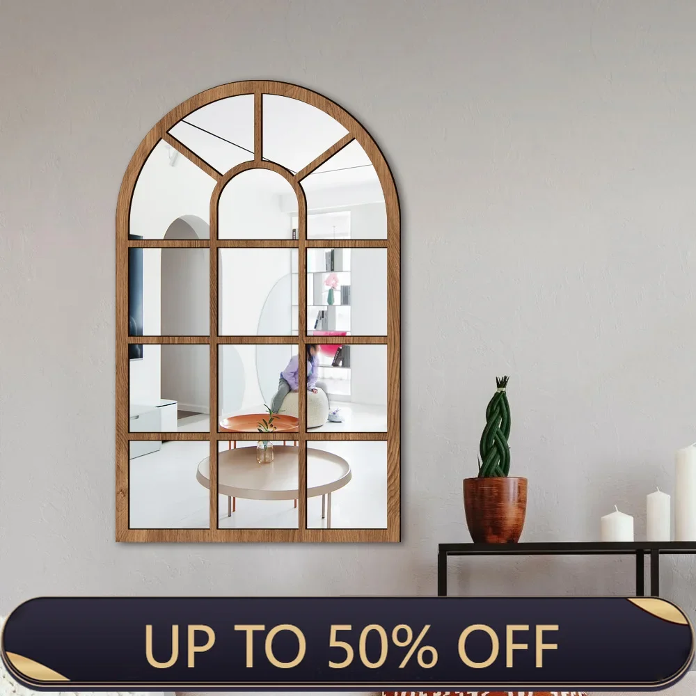 Wood And Acrylic Mirror Paste False Window Living Room Bedroom Study Decorative Wall Paste Wall Decor