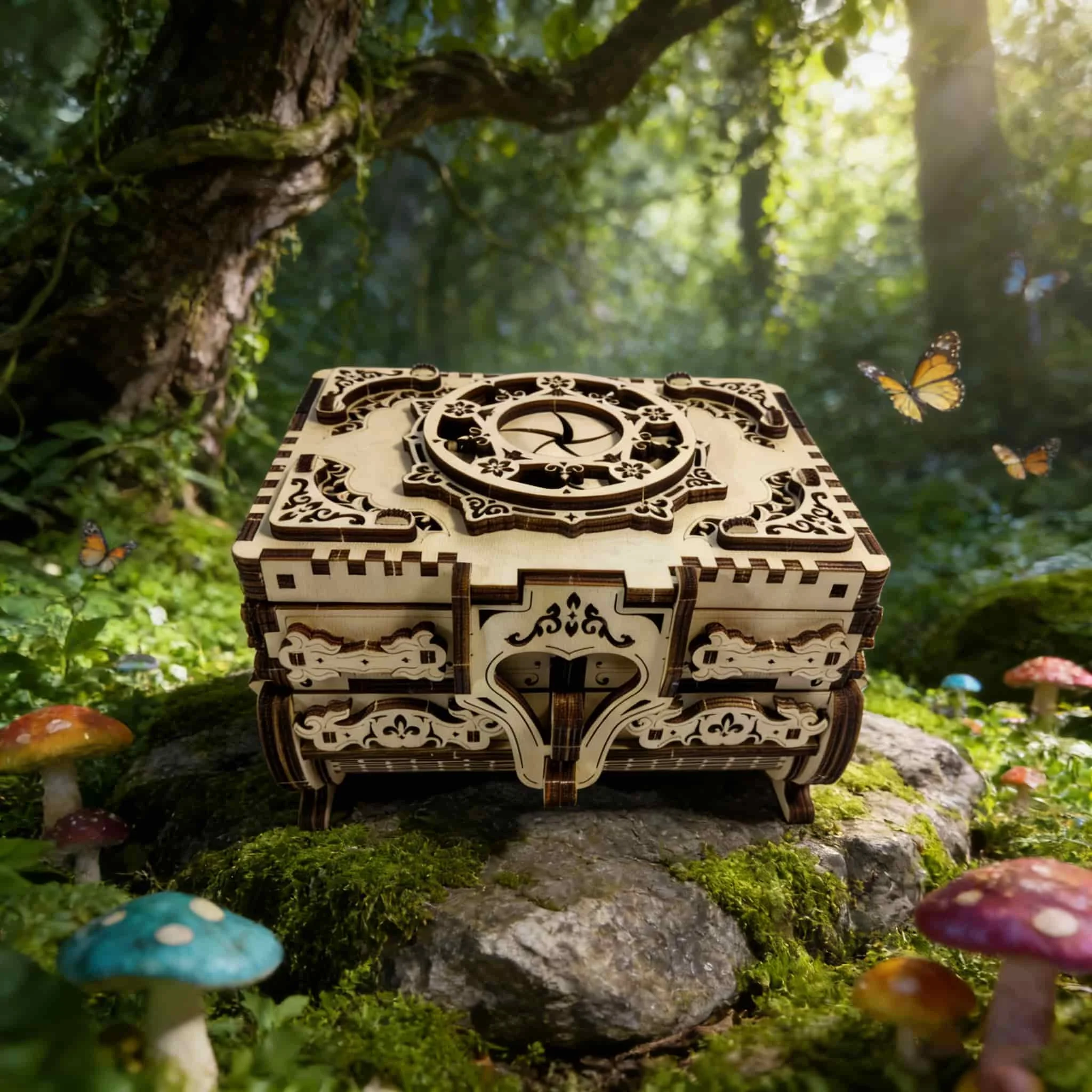 โมเดลกล่องดนตรีไม้ 3 มิติ: ของขวัญวันหยุดที่สมบูรณ์แบบสำหรับวันฮาโลวีน คริสต์มาส และวันเกิด