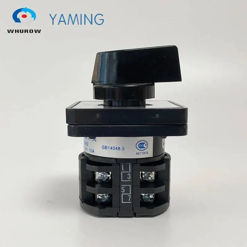 Yaming Electric LW8-10/2 ON-OFF-ON Changeover Rotary Cam Switch 10A 2 Poles 3 Position 8 Terminals Silver Contact