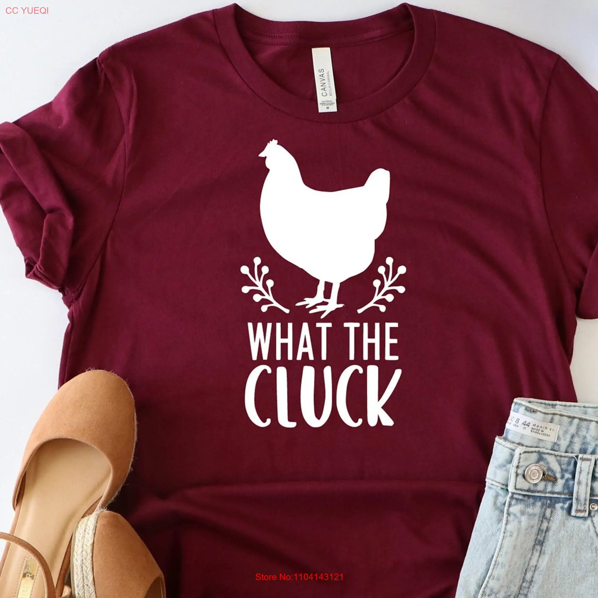 Farm T Shirt Women What the Cluck Chicken Lady Whisperer for Her long or short sleeves