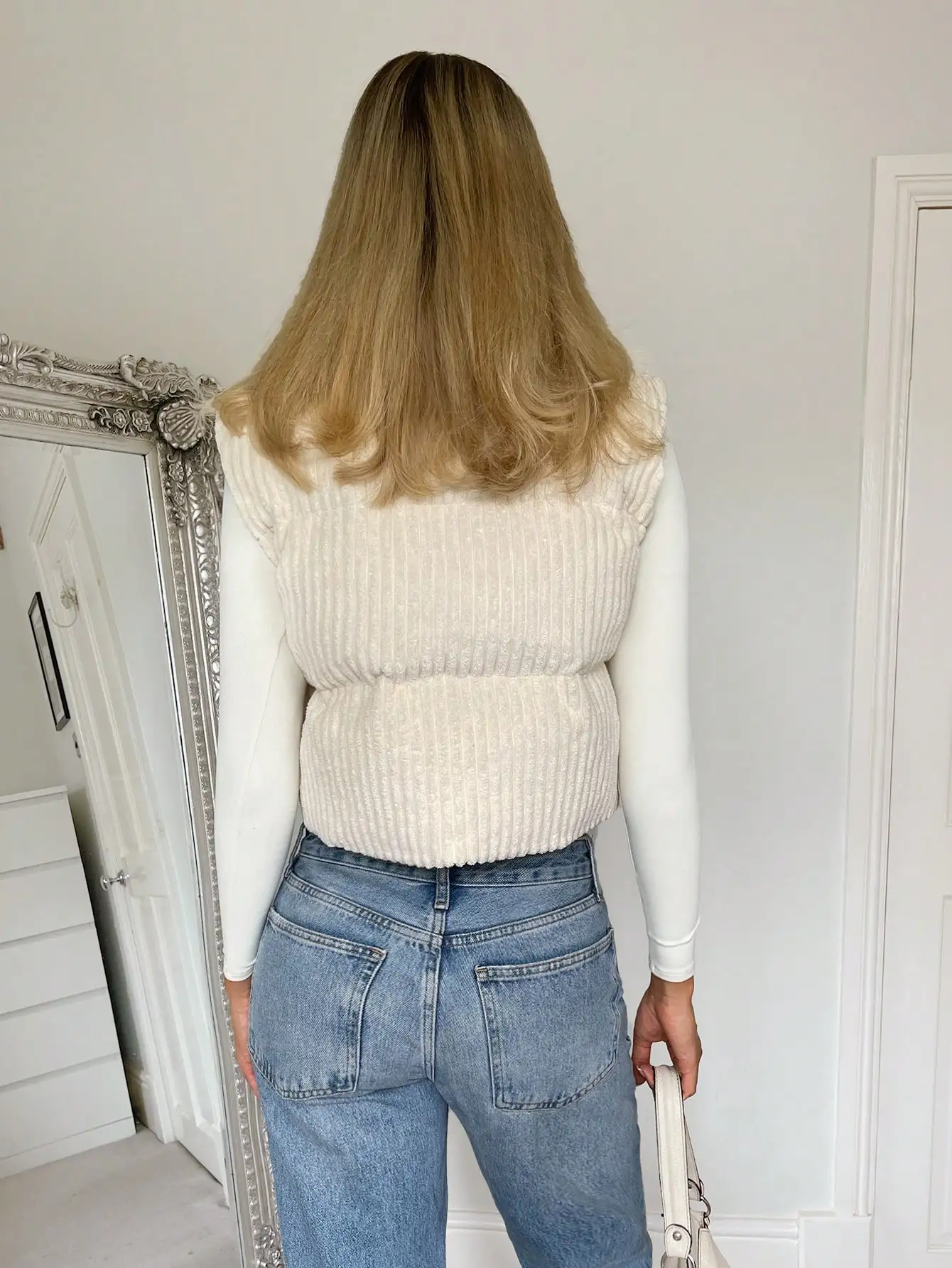 Damska kamizelka sztruksowa LUNE z wysokim kołnierzem, bezrękawnik puchowy na jesień i zimę, do noszenia na co dzień.