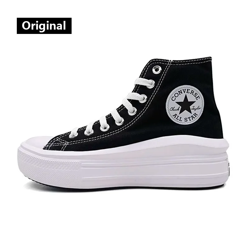 Converse canvas schoenen damesschoenen 2024 winter nieuwe mode lichte schoenen dikke zolen verhogen sport-casual schoenen 568497