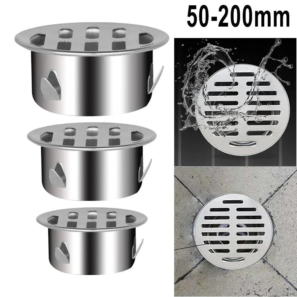 

Stainless Steel Bathroom Drain Cover Hair Catcher Balcony Drainage Stopper Plug Garden Outdoor Roof Anti-Blocking Floor Strainer