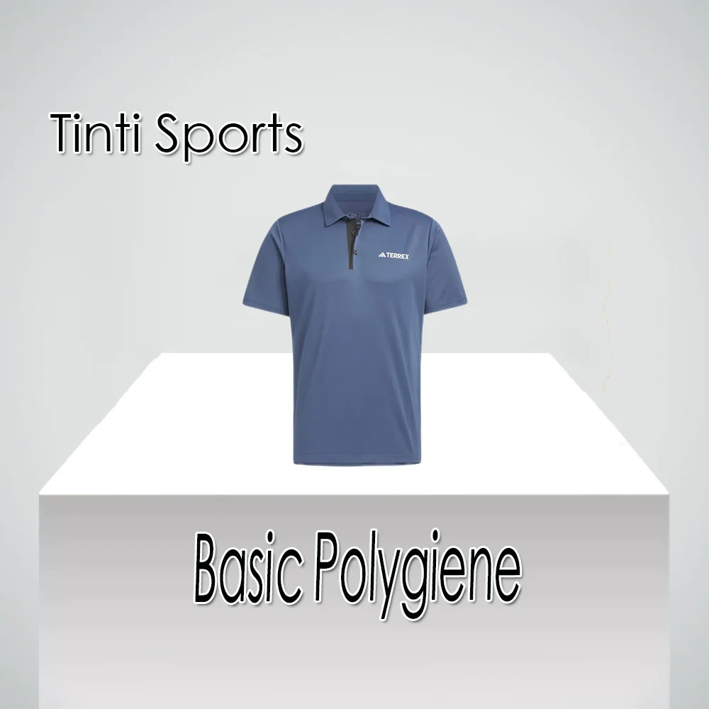 Adidas Original Basic Polygiene Polo Shirt Sports Outdoor Short Sleeve Shirt Mens Blue