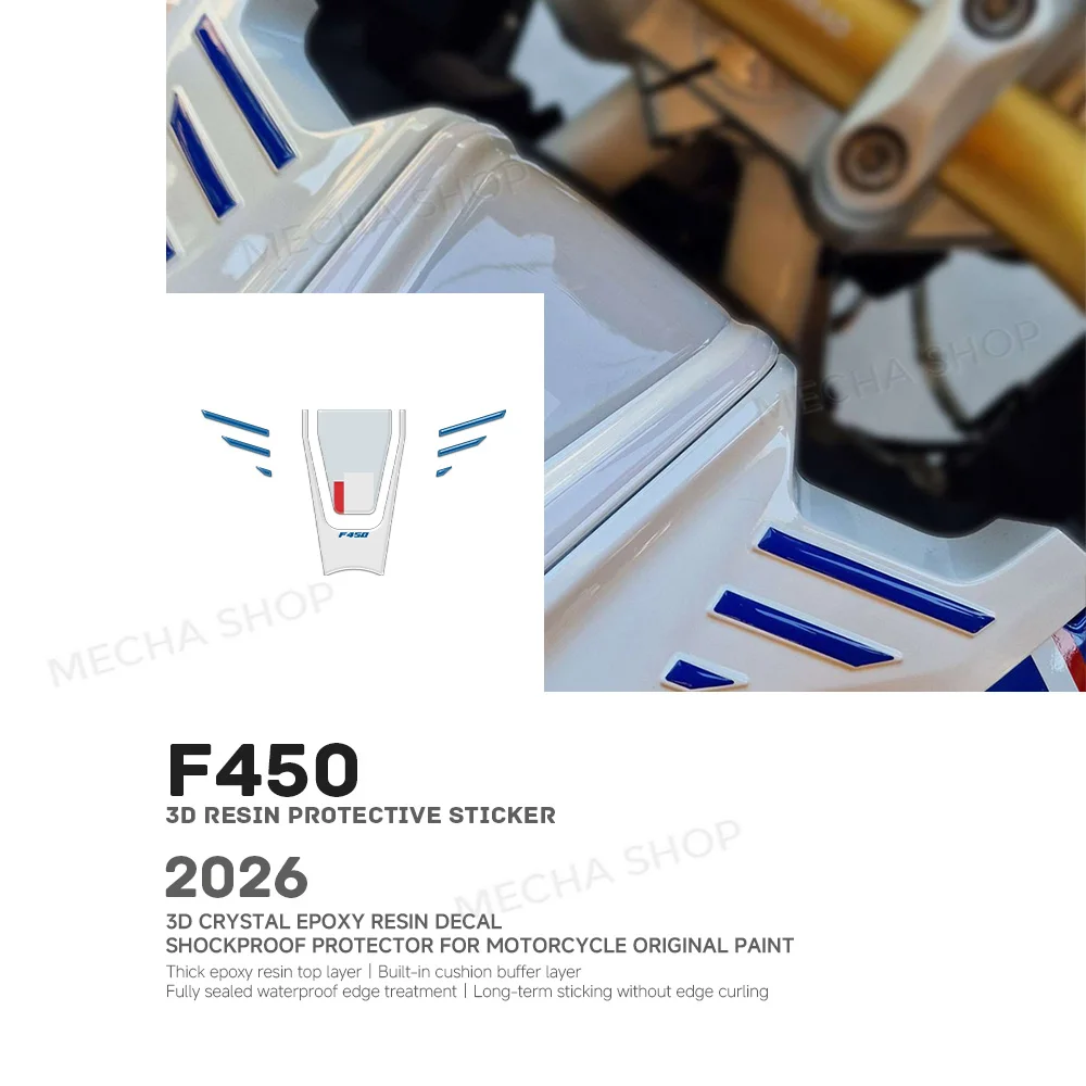 For F450GS 2026 Protection Kit Motorcycle Accessories Upper Tank Pad 3D Resin Sticker