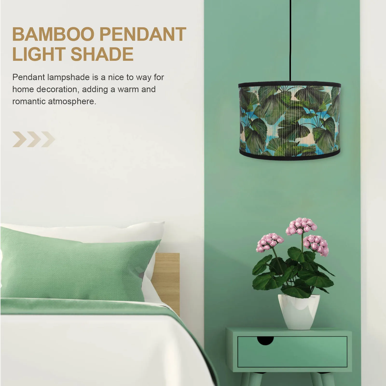 

Vintage Lamp Shade Cover Green Shades for Table Lamps Homemade Bamboo Lampshade Bedside Household