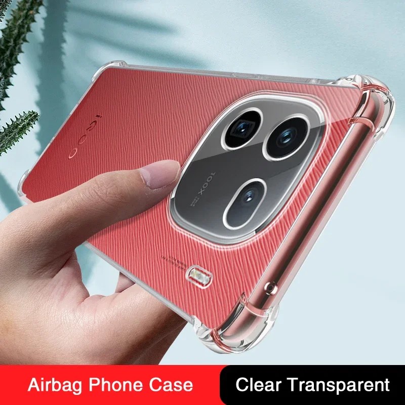 

Soft Airbag Silicone Shockproof Phone Case for VIVO iQOO12 iQOO 12 Pro 12Pro 5G Luxury Transparent TPU Original Back Cover Funda