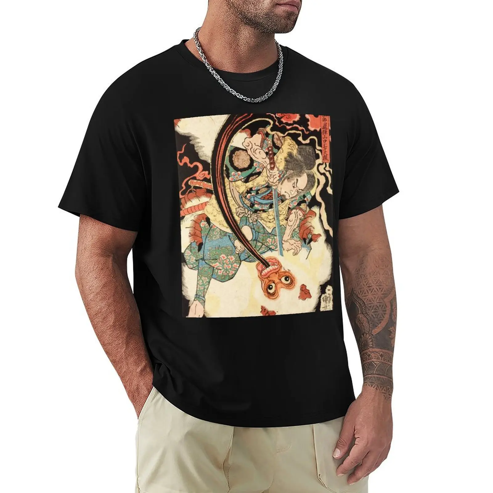 

Japanese retro art panel T-Shirt Relaxed Casual Short Sleeve Tee