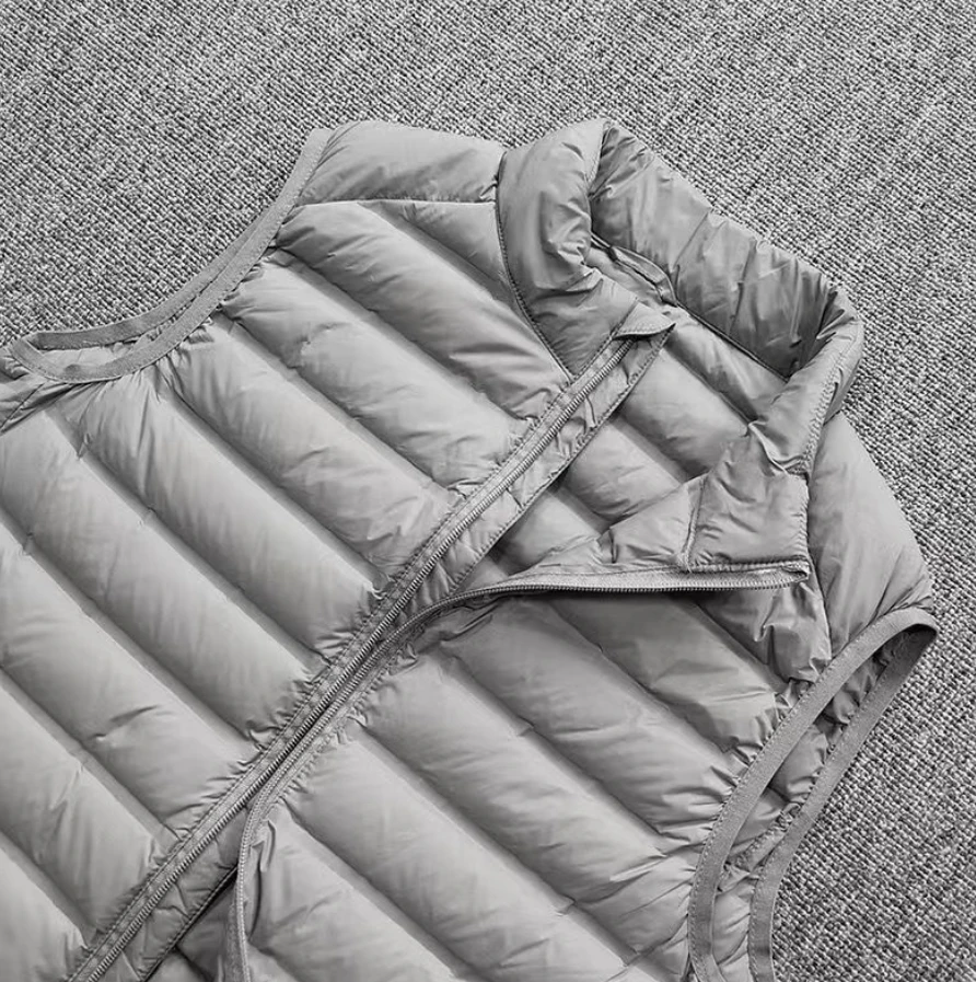 معطف خفيف بدون أكمام سترة منتفخة سترة رقيقة جدا دافئة خفيفة الوزن أسفل سترة صدرية الشتاء الرجال بطة أسفل سترة معاطف #4