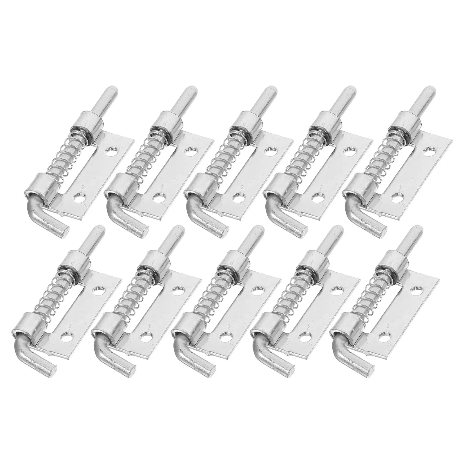 10Pcs Spring Latch Galvanized Iron High Strength Automatic Rebound Warehouse Gate Door Lock Latch Spring Bolt Flat Plate