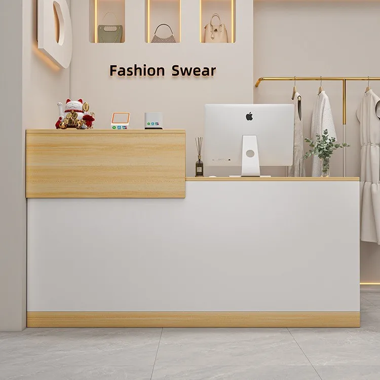 

Simple modern clothing store checkout page company front desk reception desk beauty salon bar convenience store small counter