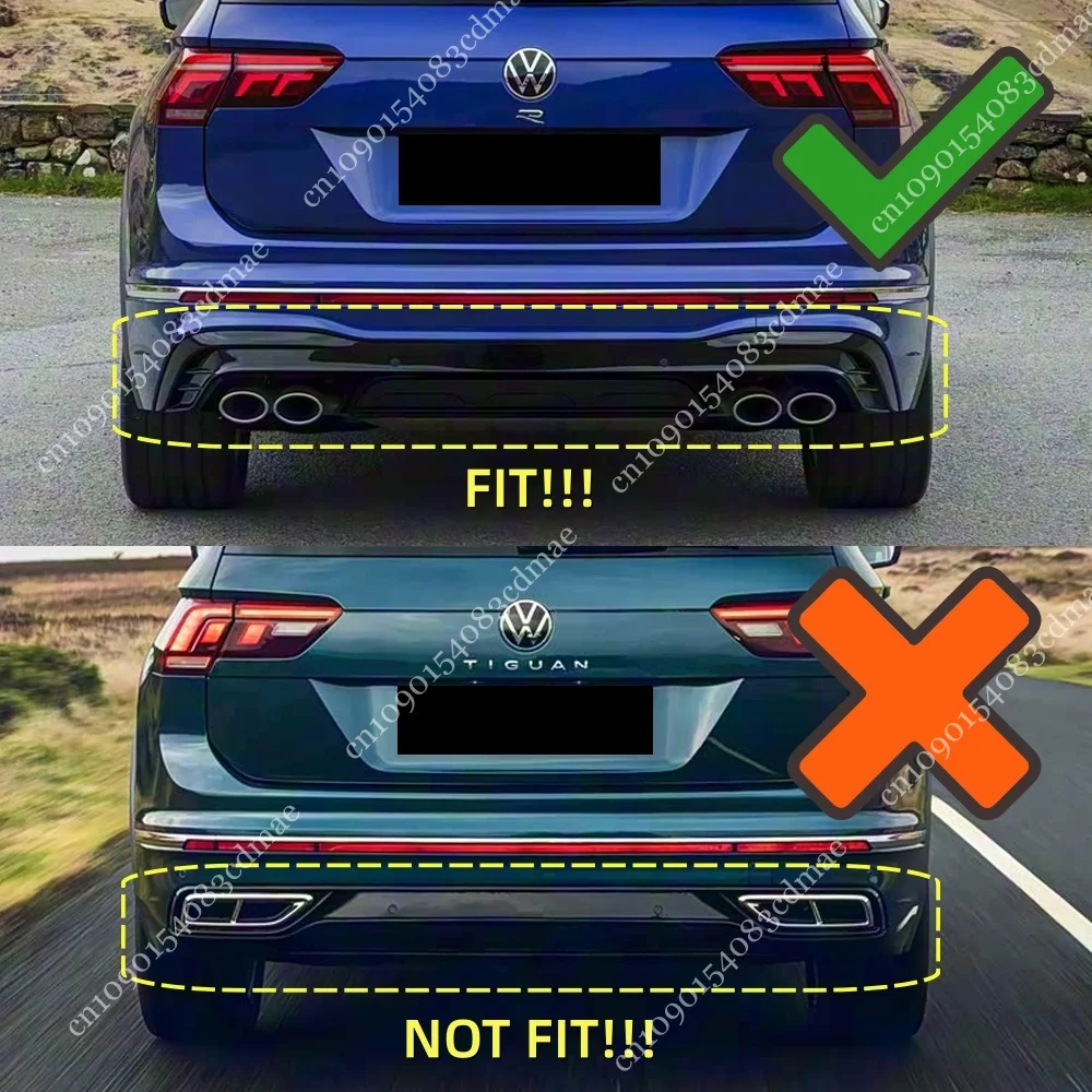 ل Volkswagen Tiguan MK2 R 2020-2023 ماكستون نمط المصد الخلفي الناشر الشفاه الجانب الخائن سبويلر لوحة مجموعات الجسم الخارجي