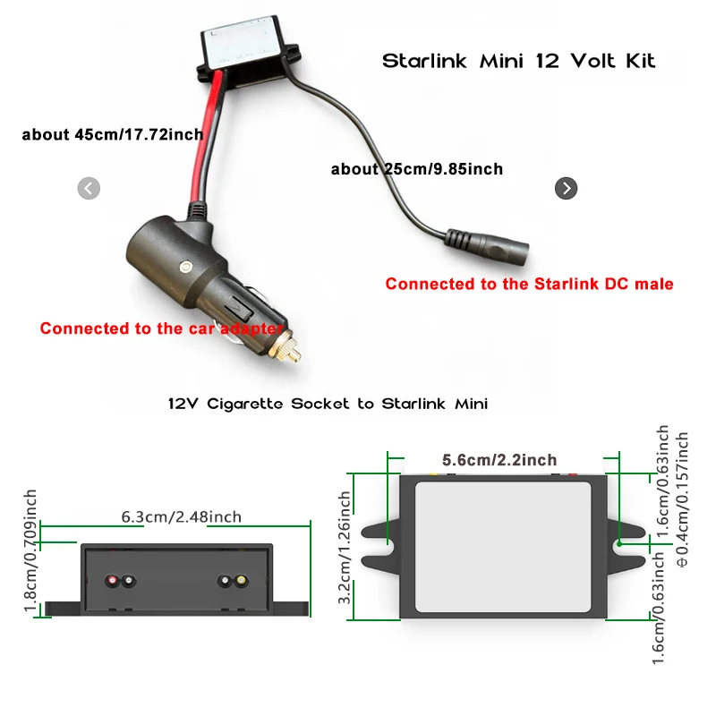 Zasilacz Starlink Mini 12V, konwerter przewodu zasilającego DC 12V do zasilacza Starlink Mini Podwyższający napięcie do 30V 3.5A Zestaw konwersji DC męski