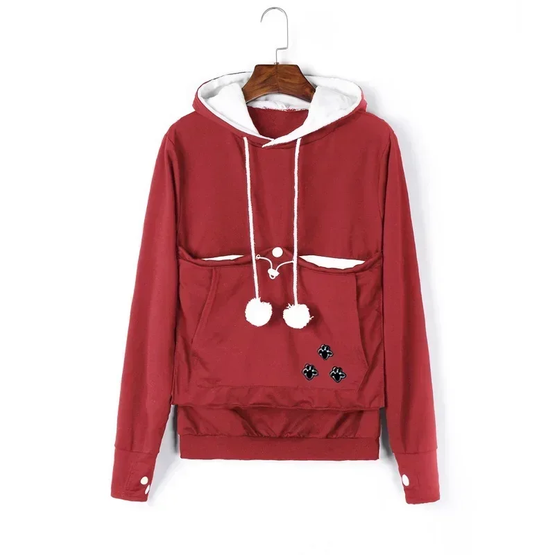 Katzenliebhaber-Hoodies mit Tasche, Hunde-Hoodies für Haustiere, lässige Känguru-Haustierpfoten-Pullover, Kuschel-Sweatshirt mit Tasche, Tierohren-Kapuzenpullover – Detail 9