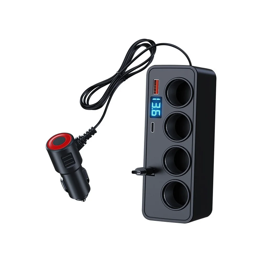 

Voltage Display Charger 120W Car Charger Road Trips 120W 12V 24V Car Adapter 12-24V Compatibility ABS Material