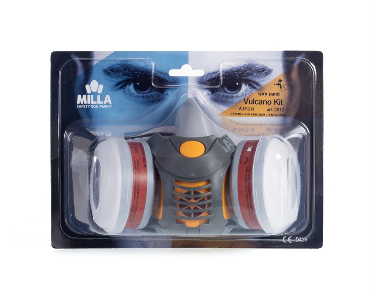 Made in Italy spray paint kit consisting of half mask Vulcano, 2 mounted filters per box A1 + P2 R 9 kit