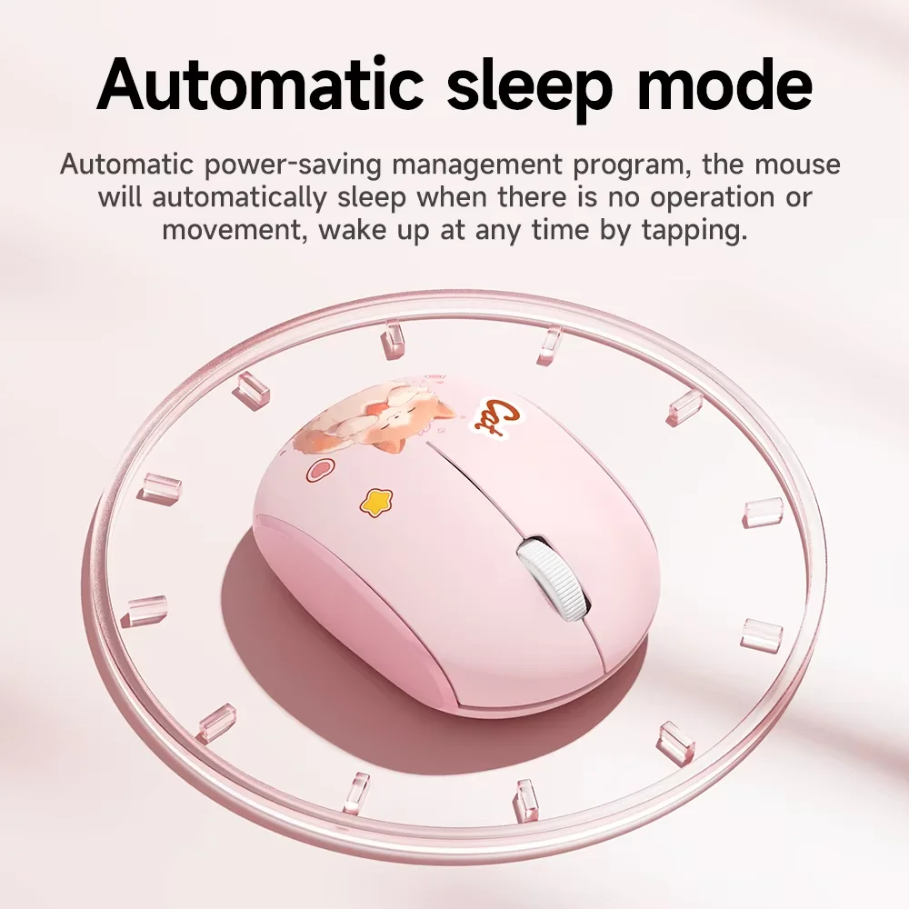 

Kitten Mini Wireless Mouse 2.4G+Bluetooth Dual Mode Ergonomics Mute Cute Wireless Bluetooth Mouse For Laptops PC Girls Mice