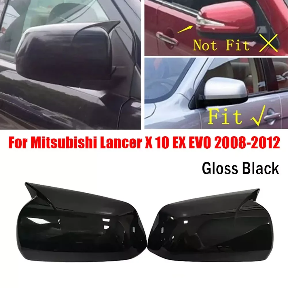 For Mitsubishi Lancer X 10 EX EVO 2008-2012 Car Sticker Rearview Side Mirror Cover Wing Cap Exterior Door Rear View Case Trim