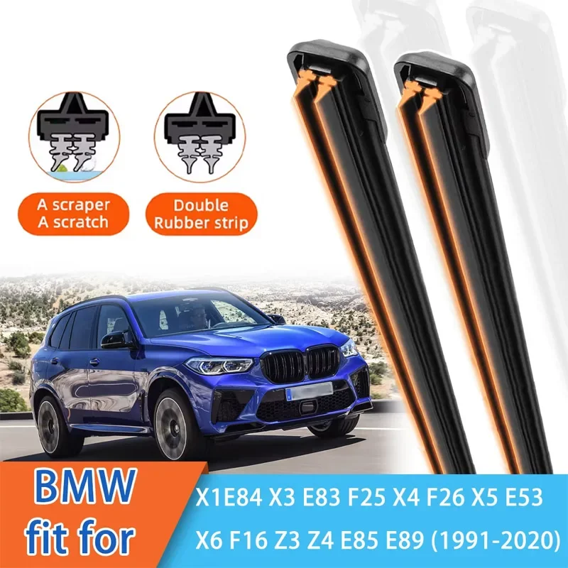 

For BMW X1 E84 X3 F25 X4 F26 X5 E70 X6 E71 Z3 Z4 E89 E85 Front Windscreen Wipers Double Rubber Car Wiper Blades Car Accessories
